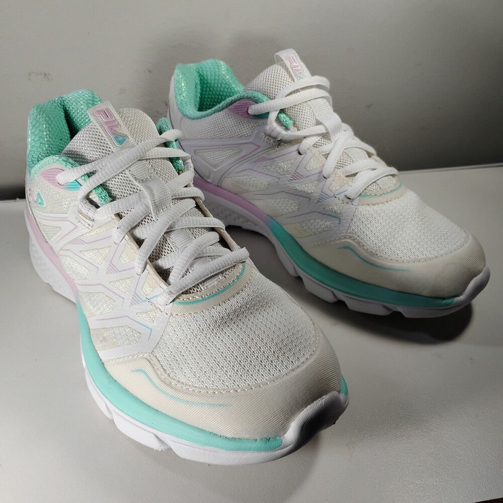 Fila Memory Wanderun Sneaker Women's US 7.5 White Aqua Athletic Running Shoes